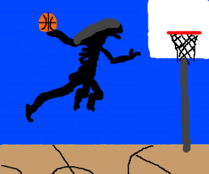 In which the alien from "Alien" plays basketball